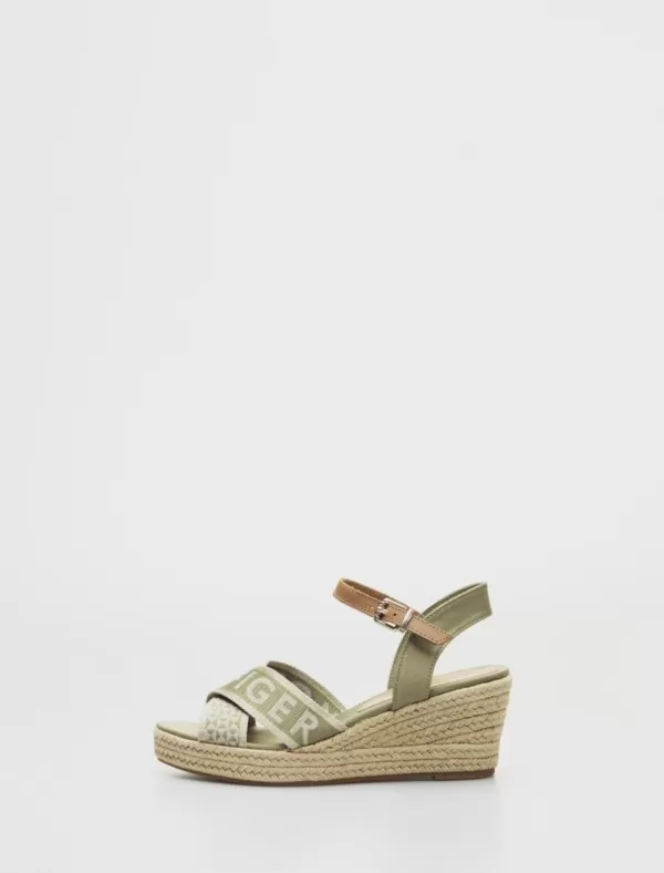 TOMMY HILFIGER Alpargatas Tommy Webbing Low Wedge Sandal Verde>Mujer Alpargatas