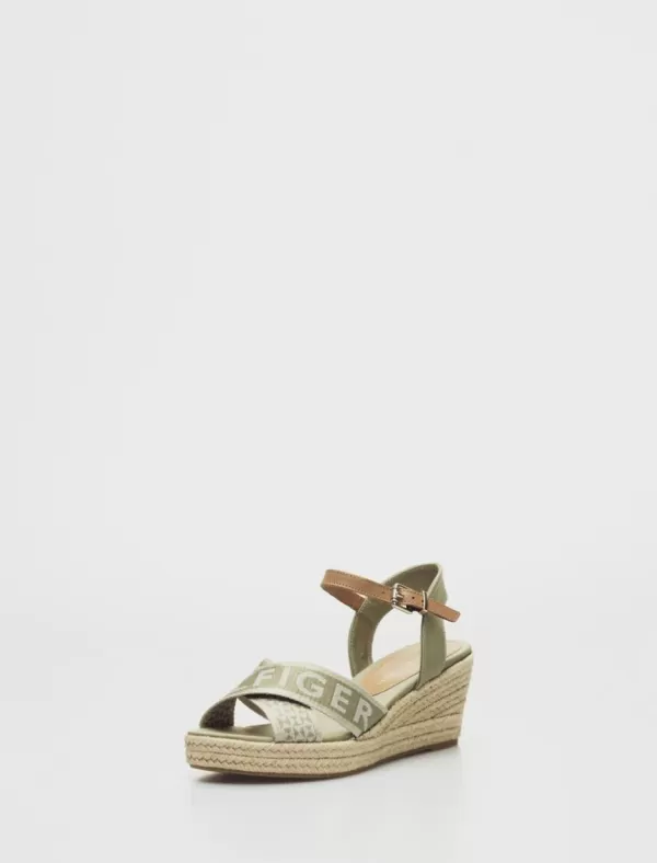 TOMMY HILFIGER Alpargatas Tommy Webbing Low Wedge Sandal Verde>Mujer Alpargatas