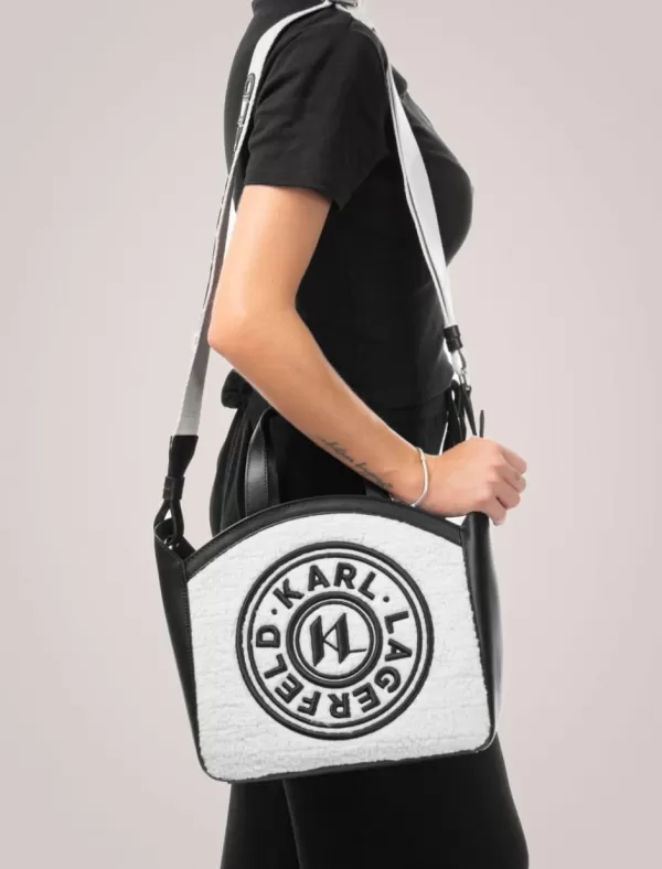 KARL LAGERFELD Bolso Mujer K/Circle Sm Tote Shearling Blanco>Mujer Bolsos