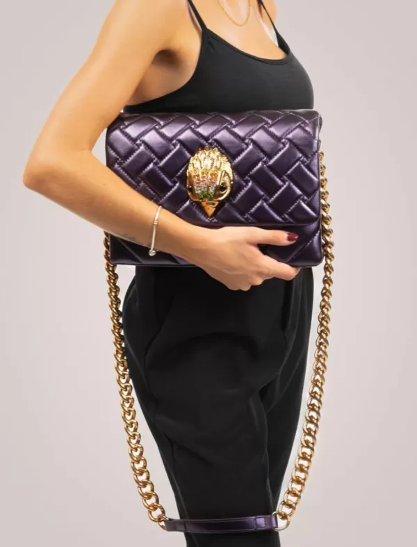KURT GEIGER Bolso Mujer Kensington Long Flap-Blue/Dark-Leather Lila>Mujer Bolsos