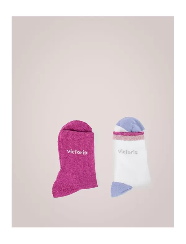 VICTORIA Calcetin Mujer Lurex Fuxia>Mujer Calcetines