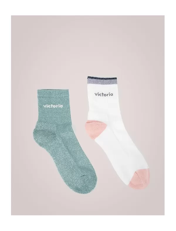 VICTORIA Calcetin Mujer Lurex Verde>Mujer Calcetines