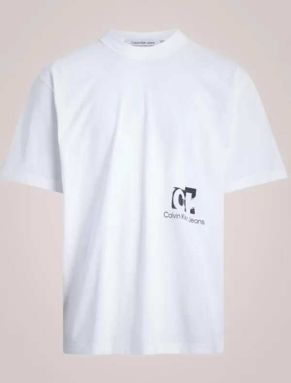 CALVIN KLEIN Camiseta Hombre Connected Layer Landscape Tee Blanco>Hombre Camisetas