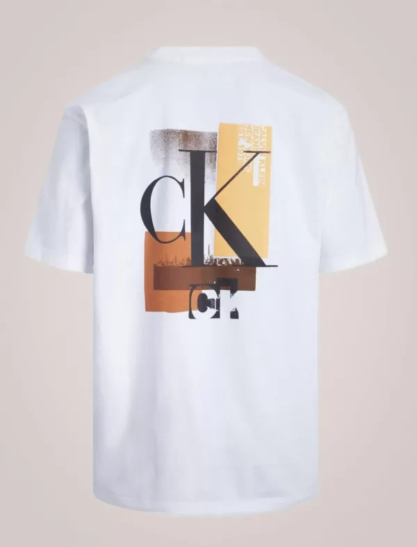 CALVIN KLEIN Camiseta Hombre Connected Layer Landscape Tee Blanco>Hombre Camisetas