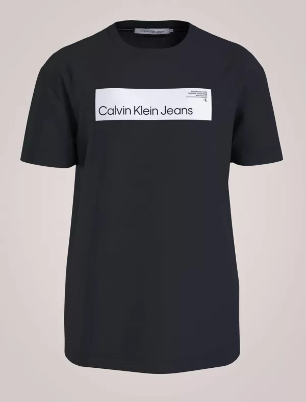 CALVIN KLEIN Camiseta Hombre Hyper Real Box Logo Tee Negro>Hombre Camisetas