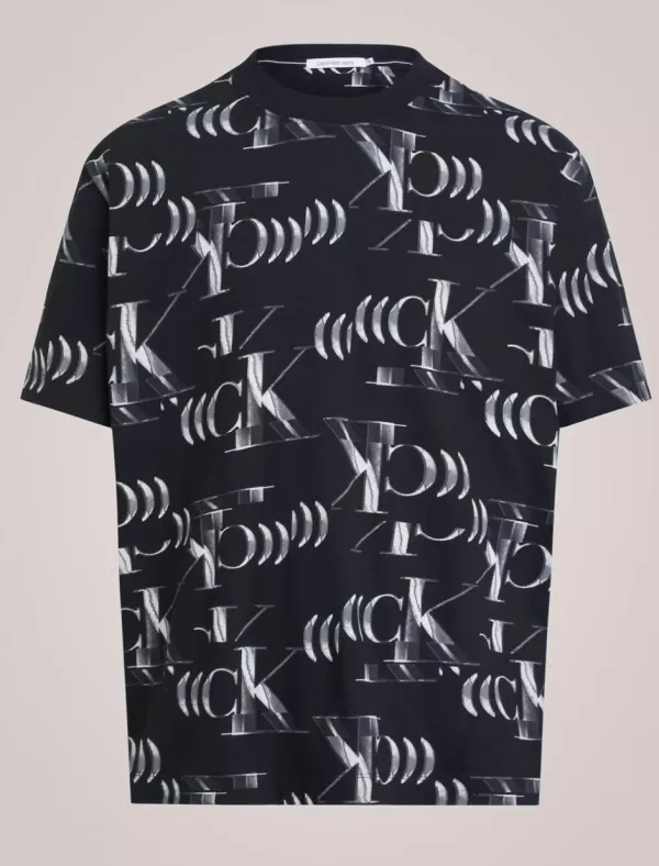 CALVIN KLEIN Camiseta Hombre Hyper Real Ck Aop Tee Negro>Hombre Camisetas