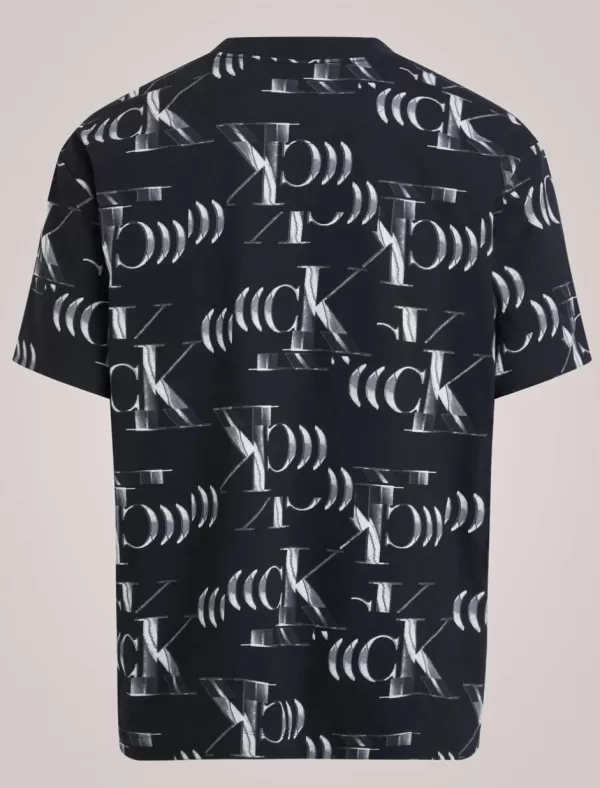 CALVIN KLEIN Camiseta Hombre Hyper Real Ck Aop Tee Negro>Hombre Camisetas