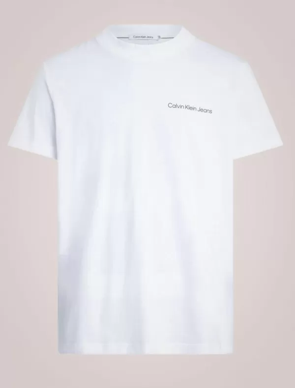 CALVIN KLEIN Camiseta Hombre Logo Tape Tee Blanco>Hombre Camisetas