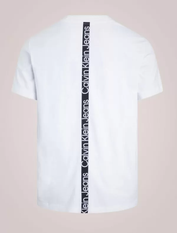 CALVIN KLEIN Camiseta Hombre Logo Tape Tee Blanco>Hombre Camisetas