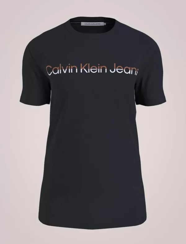 CALVIN KLEIN Camiseta Hombre Mixed Institutional Tee Negro>Hombre Camisetas