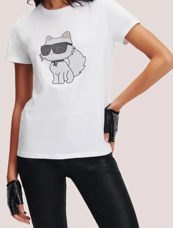 KARL LAGERFELD Camiseta Ikonik 2.0 Choupette Rs Tee Blanco>Mujer Camisetas