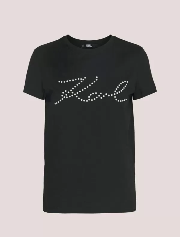 KARL LAGERFELD Camiseta Karl Embellished T-Shirt Negro>Mujer Camisetas