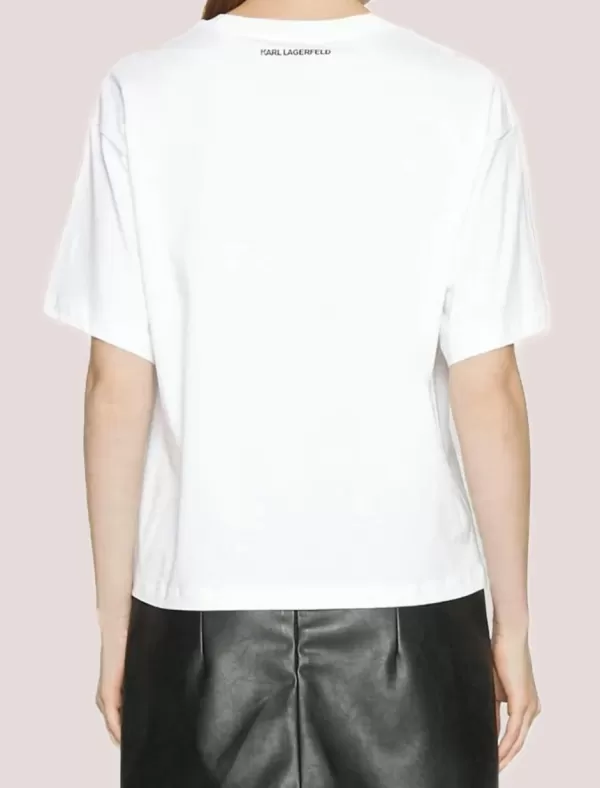 KARL LAGERFELD Camiseta Rhinestone T-Shirt Blanco>Mujer Camisetas