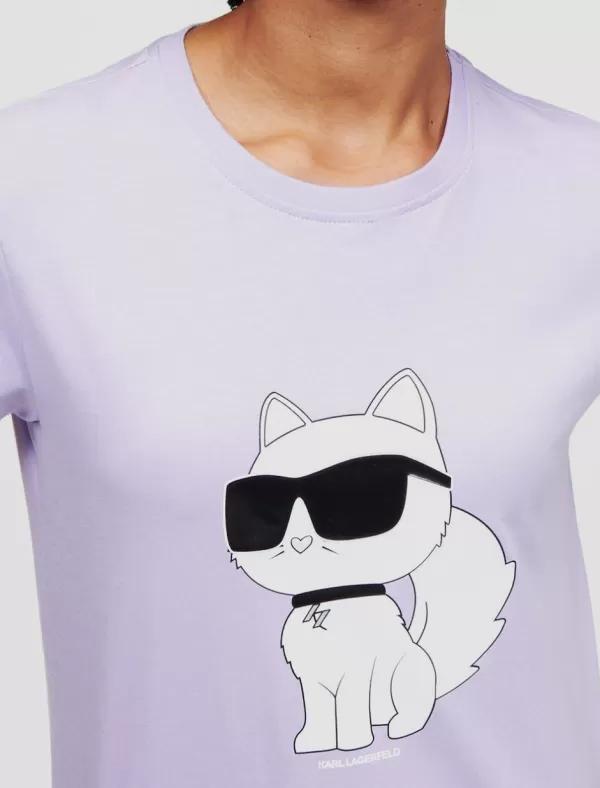 KARL LAGERFELD Camisetas Ikonik 2.0 Choupette T-Shirt Lila>Mujer Camisetas
