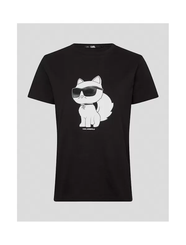 KARL LAGERFELD Camisetas Ikonik 2.0 Choupette T-Shirt Negro>Mujer Camisetas