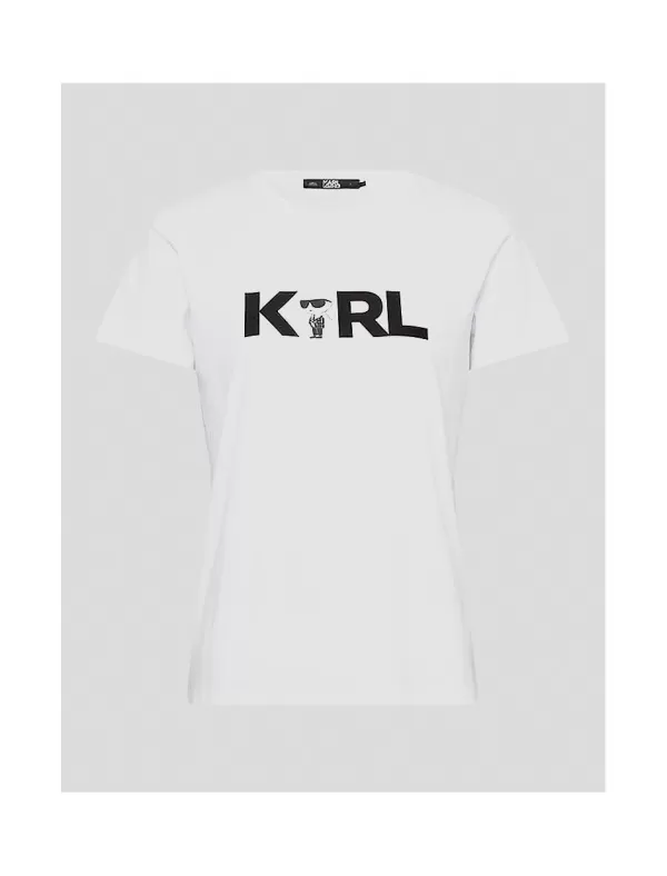 KARL LAGERFELD Camisetas Ikonik 2.0 Karl Logo T-Shirt Blanco>Mujer Camisetas