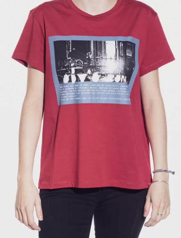 OBVIO Camisetas Eubea Burdeos>Mujer Camisetas