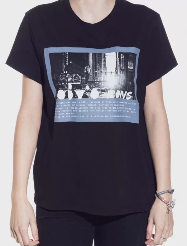 OBVIO Camisetas Eubea Negro>Mujer Camisetas