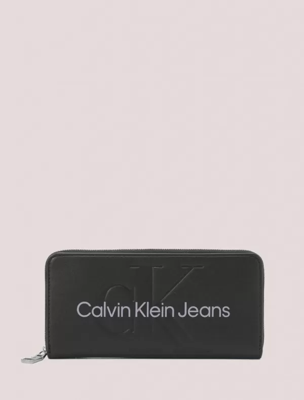CALVIN KLEIN Cartera Sculpted Mono Zip Around Negro>Mujer Carteras