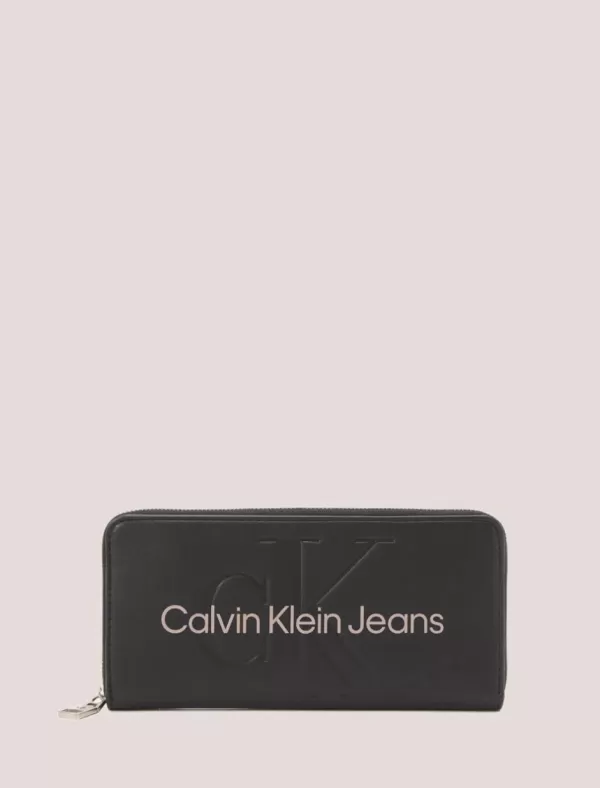 CALVIN KLEIN Cartera Mujer Sculpted Zip Around Mono Negro>Mujer Carteras