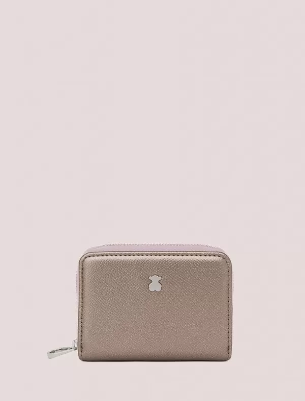 TOUS Cartera New Dubai Saffiano Monedero M Plata>Mujer Carteras