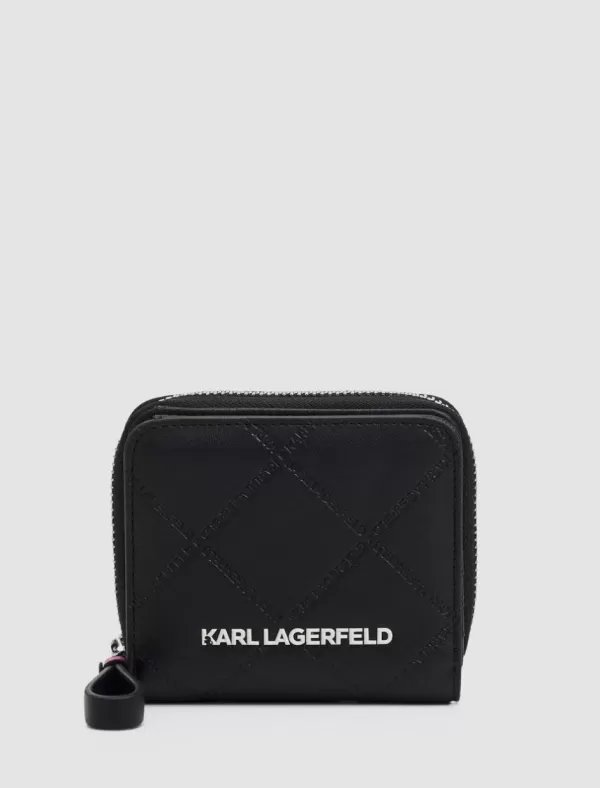 KARL LAGERFELD Carteras Mujer K/Skuare Embossed Sm Zip Wit Negro>Mujer Carteras