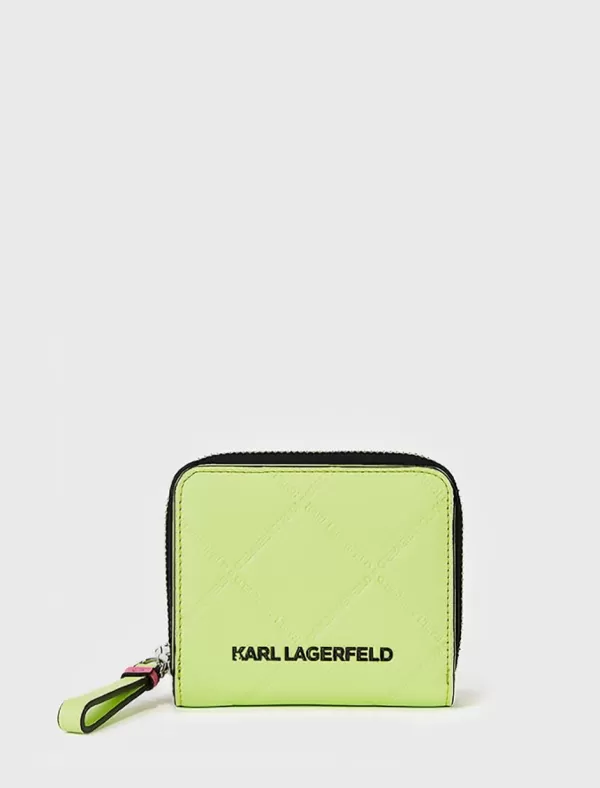 KARL LAGERFELD Carteras Mujer K/Skuare Embossed Sm Zip Wit Verde>Mujer Carteras
