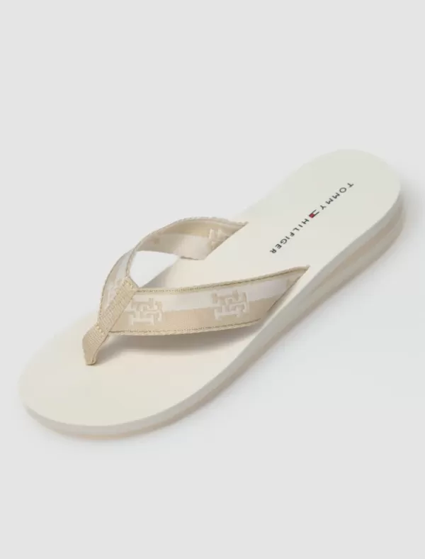 TOMMY HILFIGER Chancla Th Colorblock Webbing Sandal Beig>Mujer Chanclas
