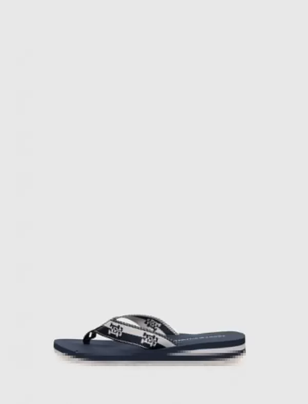 TOMMY HILFIGER Chancla Th Colorblock Webbing Sandal Marino>Mujer Chanclas