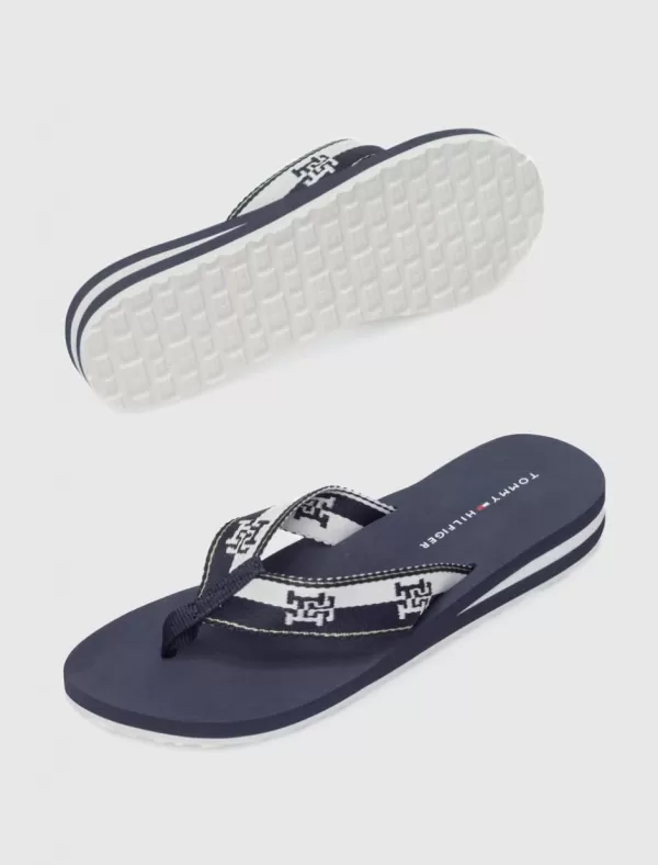TOMMY HILFIGER Chancla Th Colorblock Webbing Sandal Marino>Mujer Chanclas