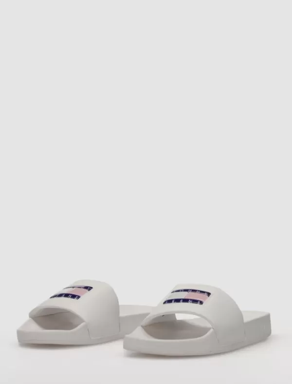 TOMMY HILFIGER Chancla Tommy Jeans Flag Print Pool Sld Blanco>Mujer Chanclas