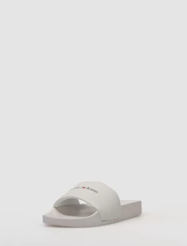 TOMMY HILFIGER Chancla Tommy Jeans Printed Pu Pool Sld Blanco>Mujer Chanclas