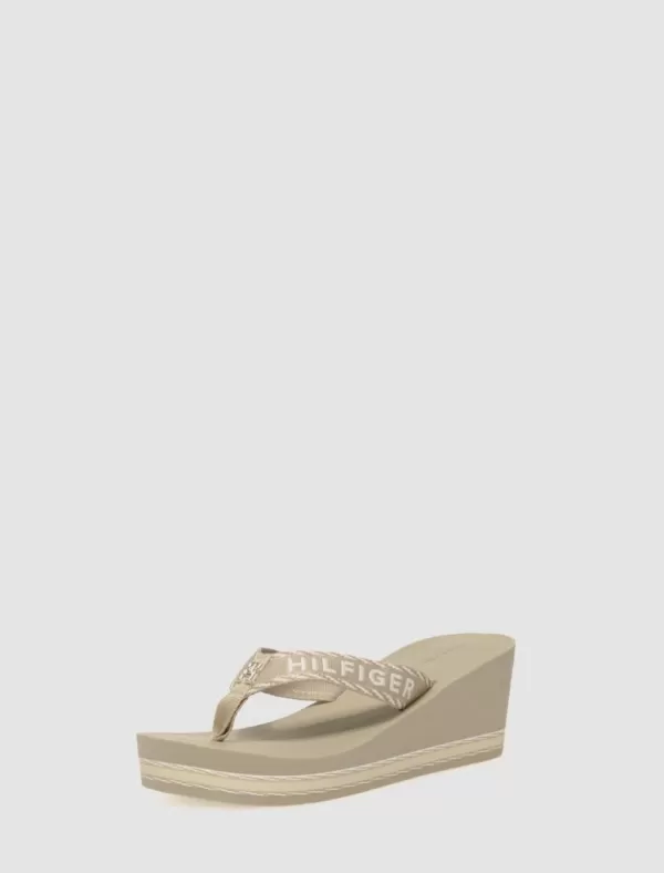 TOMMY HILFIGER Chancla Tommy Webbing H Wedgw Sandal Beig>Mujer Chanclas