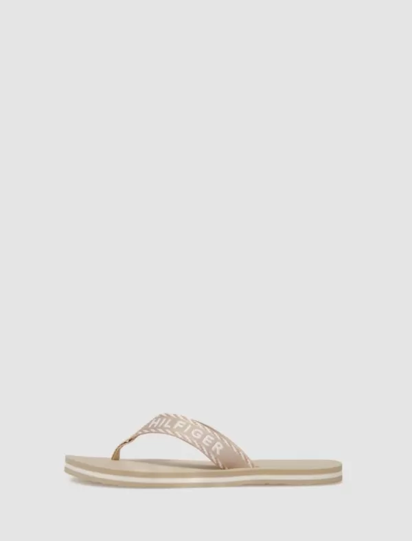TOMMY HILFIGER Chancla Tommy Webbing Sandal Beig>Mujer Chanclas