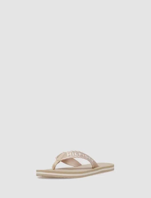 TOMMY HILFIGER Chancla Tommy Webbing Sandal Beig>Mujer Chanclas