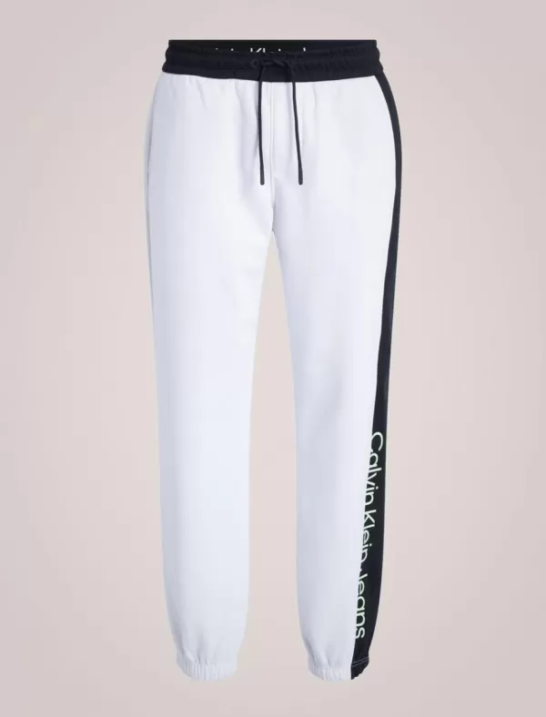 CALVIN KLEIN Pantalon Hombre Institutional Colorblock Pant Blanco>Hombre Pantalones