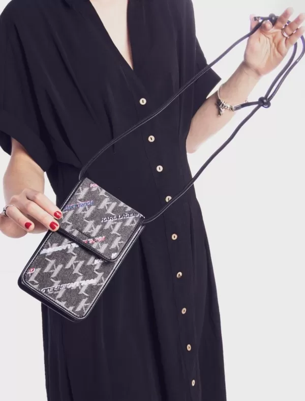KARL LAGERFELD Porta Movil Mujer K/Monogram Dnm Print Phoneair Negro>Mujer Porta Movil