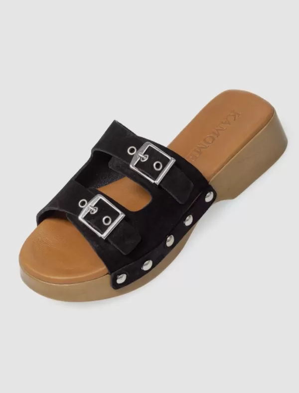KAMOME Sandalia Xara Negro>Mujer Zuecos
