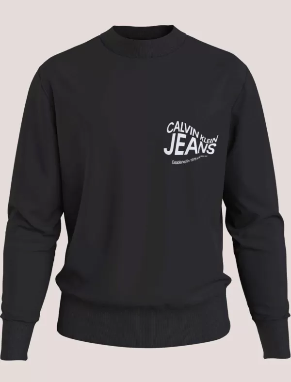 CALVIN KLEIN Sudadera Hombre Future Motion Graphic Crew Neck Negro>Hombre Sudaderas
