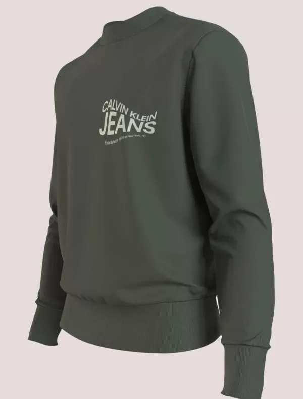 CALVIN KLEIN Sudadera Hombre Future Motion Graphic Crew Neck Verde>Hombre Sudaderas