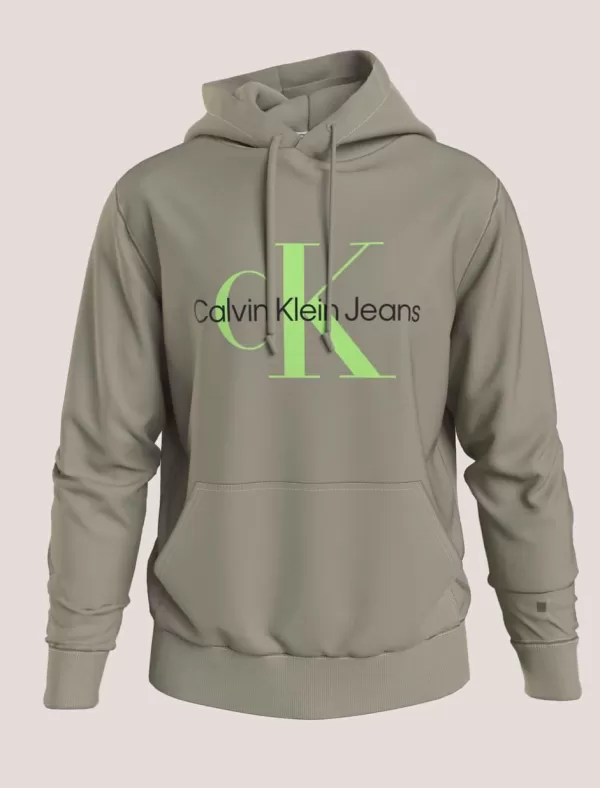 CALVIN KLEIN Sudadera Hombre Seasonal Monologo Regular Hoodie Beig>Hombre Sudaderas