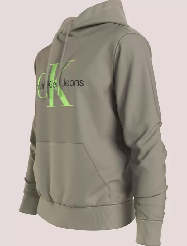 CALVIN KLEIN Sudadera Hombre Seasonal Monologo Regular Hoodie Beig>Hombre Sudaderas