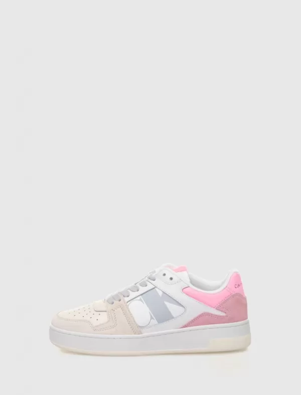 CALVIN KLEIN Zapatilla Basket Cupsole Laceup Mixn Lth Wn Beig>Mujer Zapatillas