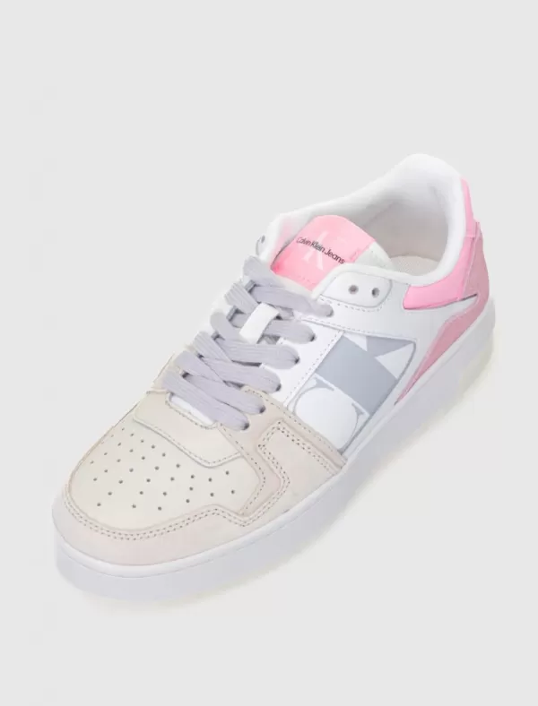 CALVIN KLEIN Zapatilla Basket Cupsole Laceup Mixn Lth Wn Beig>Mujer Zapatillas