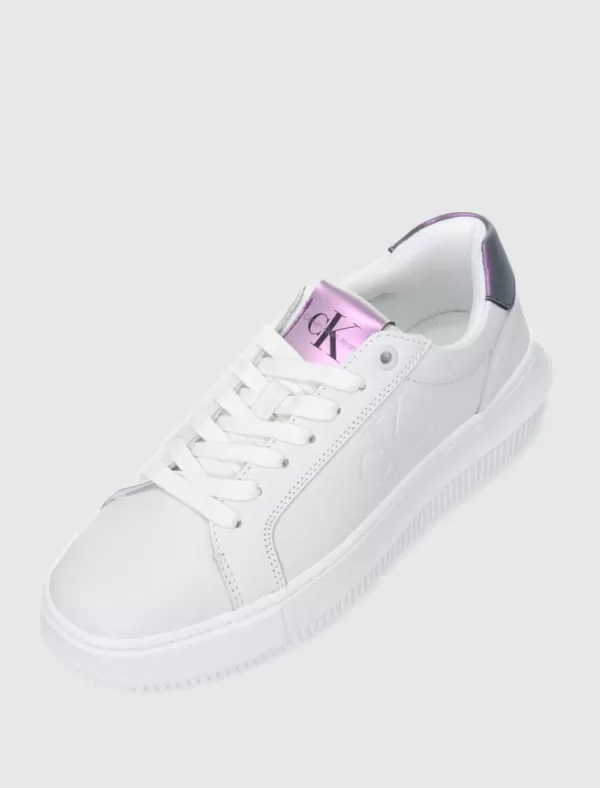 CALVIN KLEIN Zapatilla Chunky Cupsole Laceup Lth Wn Blanco>Mujer Zapatillas