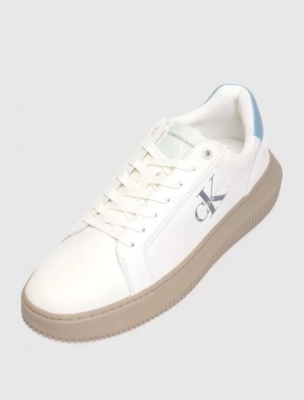 CALVIN KLEIN Zapatilla Chunky Cupsole Mono Lth Blanco>Hombre Zapatillas