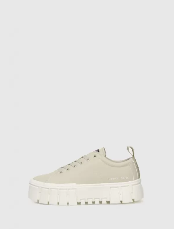 TOMMY HILFIGER Zapatilla Tjw Vulc Plt Nylon Lc Beig>Mujer Zapatillas